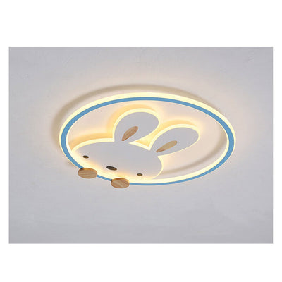 Childlike Creative Cartoon Rabbit Design LED Flush Mount Light