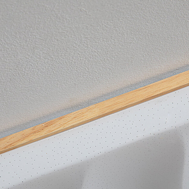 Moderne minimalistische Deckenleuchte mit Massivholzkante, PVC-rechteckigem Schirm und LED-Aufbauleuchte für das Wohnzimmer 