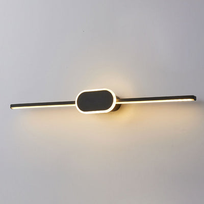 Modern Minimalist Long Strip Oval Base Vanity Light LED Wall Sconce Lamp