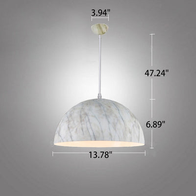 Nordic Minimalist Marbled Semicircle 1-Light Pendant Light