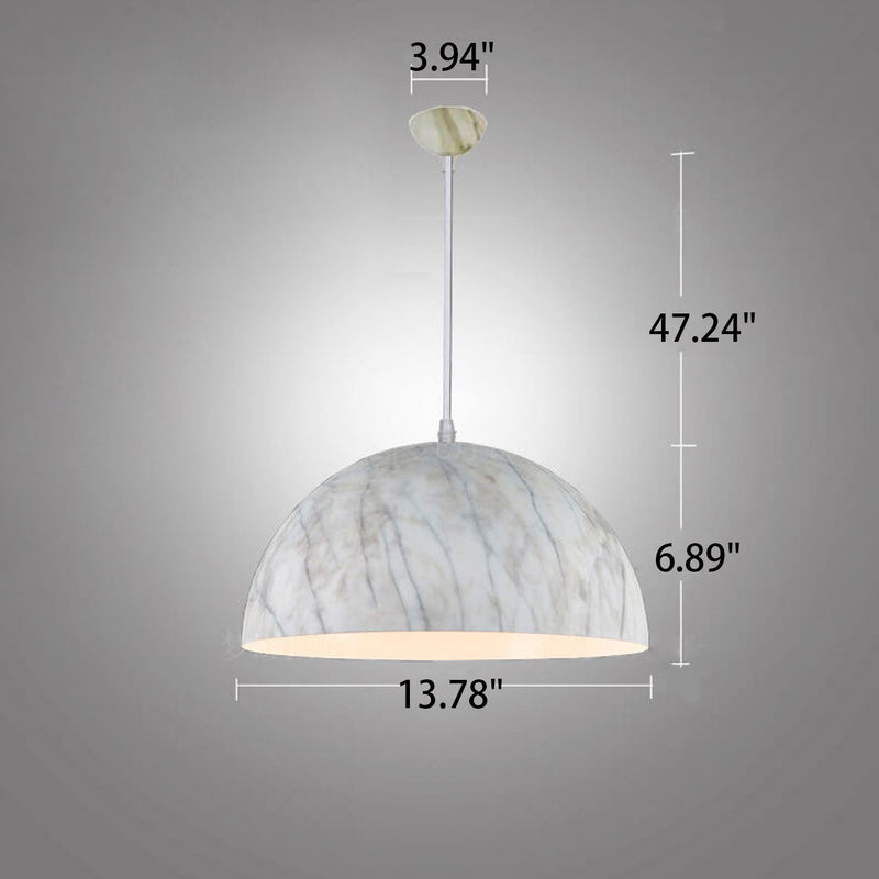 Nordic Minimalist Marbled Semicircle 1-Light Pendant Light