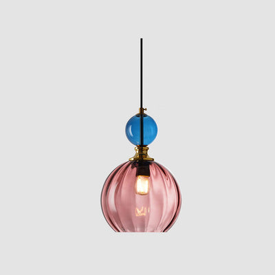 Danish Creative Stripes Glass Round 1/3 Light Chandelier