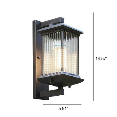 Modern Minimalist Square Aluminum Glass 1-Light Outdoor Waterproof Wall Sconce Lamp