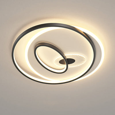 Creative Simple Circular Overlapping Dislocation Design LED Flush Mount Light