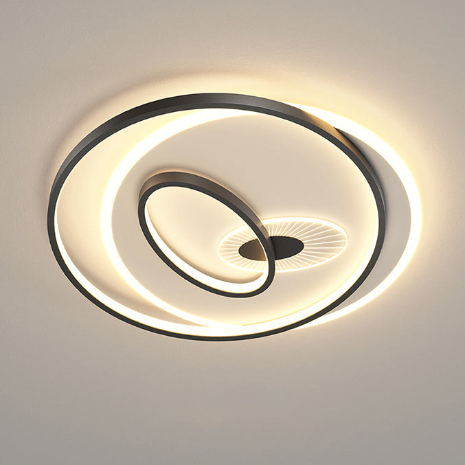 Creative Simple Circular Overlapping Dislocation Design LED Flush Mount Light