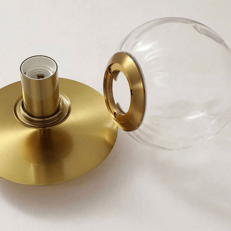 Nordic Water Glass Orb 1-Light Semi-Flush Mount Ceiling Light