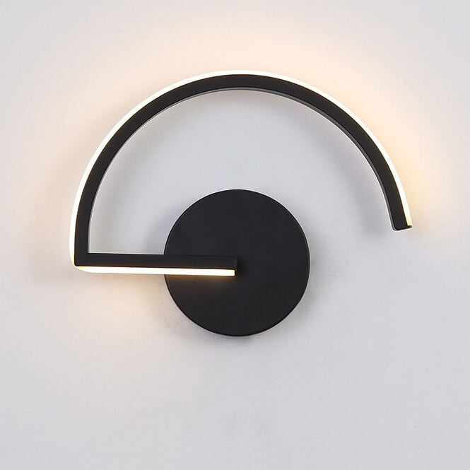 Moderne kreative halbrunde Eisen-LED-Wandleuchte 