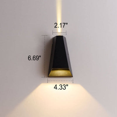Modernes kreatives Trapez nach oben und unten beleuchtete LED-Außenwandleuchte