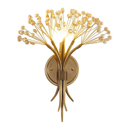 Modern Luxury Glass Dandelion Flower Design Brass 1-Light Wall Sconce Lamp