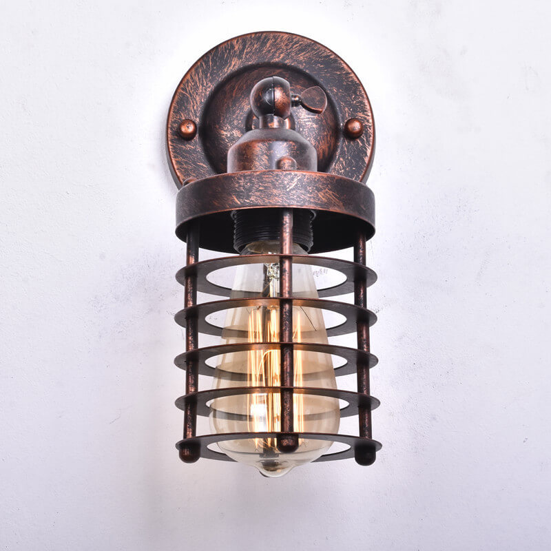 Northern Retro Industrial Wrought Iron 1-Light Wall Sconce Lamp