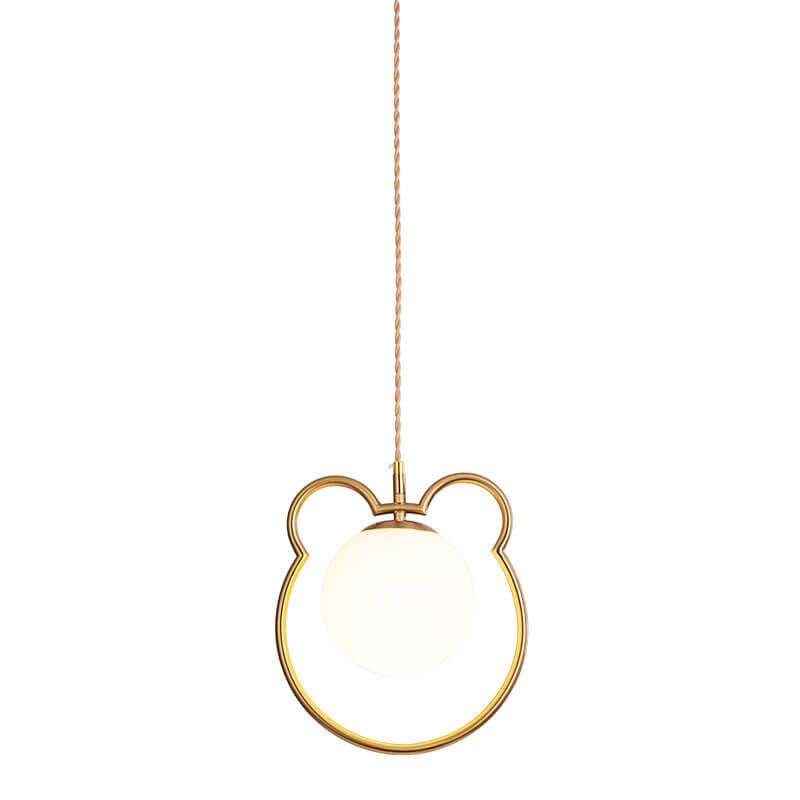 Modern Simple Cute Bear Outline Design 1-Light Pendant Light