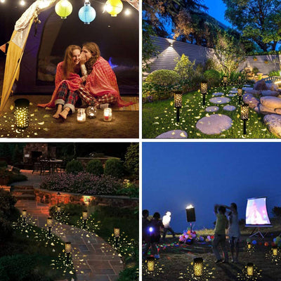 Solar Iron Lantern Star Moon LED Outdoor Waterproof Lawn Garden Floor Lamp