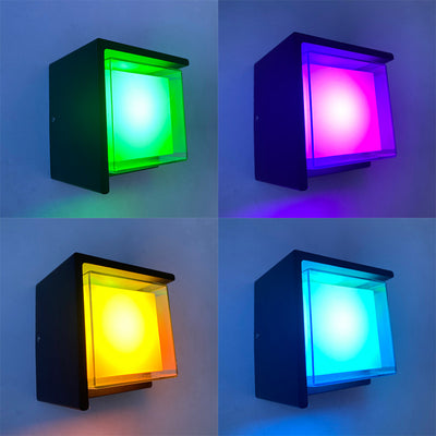 Intelligente Outdoor-Rhombus-Aluminium-LED-Wandleuchte mit App-Dimmung 