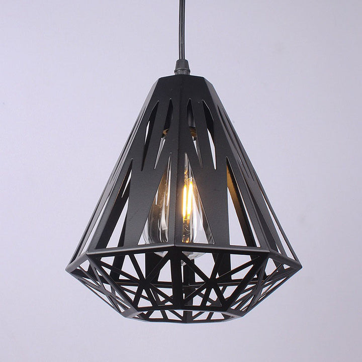 Moderne nordische 1-flammige Pendelleuchte aus Eisen in geometrischer Dreiecksform für Wohnzimmer &amp; Schlafzimmer 