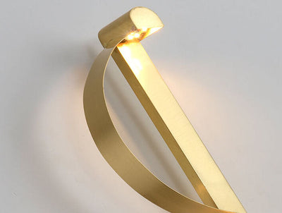 Nordic Luxury Golden Curve Ring Brass LED Wall Sconce Lamp