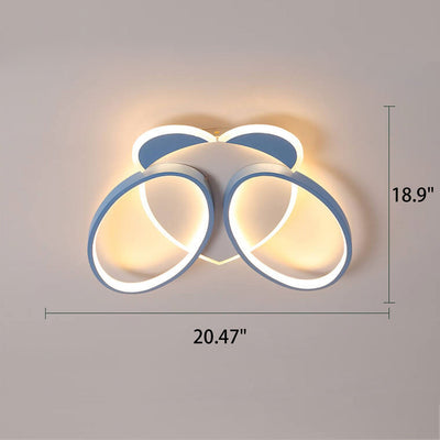 Childlike Simple Cartoon Cicada Design LED Flush Mount Light