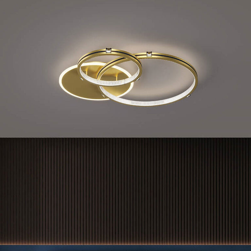 Nordic Light Luxury Circle Combination Iron LED Flush Mount Ceiling Light