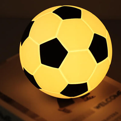 Kreatives Fußball-Silikon-LED-Nachtlicht USB-Ladetischlampe 