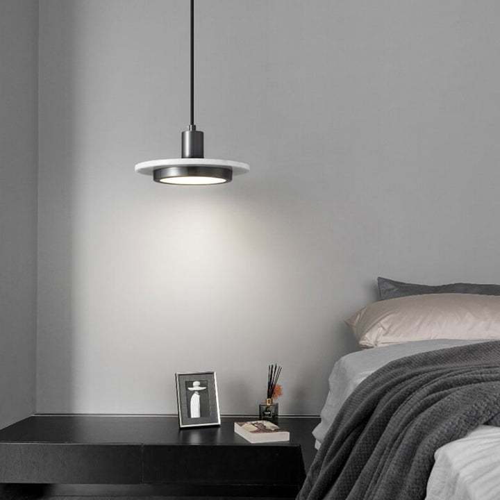 Lustre suspendu en cuivre et marbre Nordic Light Luxury à 1 lumière 