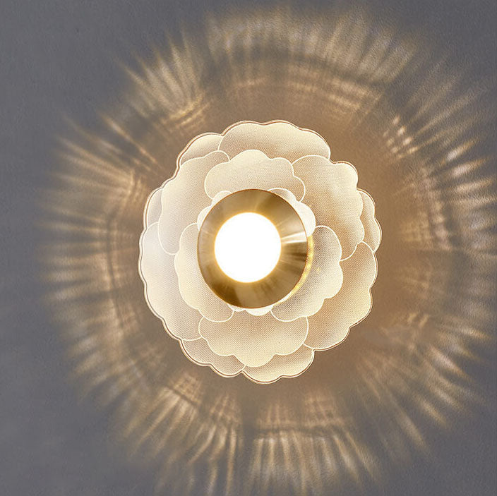 Modern Light Luxury Creative Pattern Round Iron Acrylic LED Wall Sconce Lamp