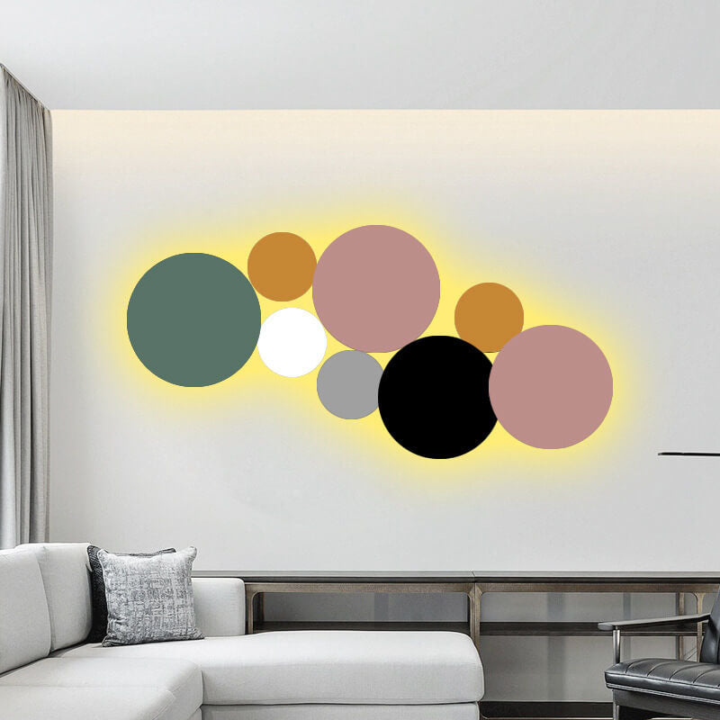 Modern Minimalist Colorful Round Iron LED Wall Sconce Lamp