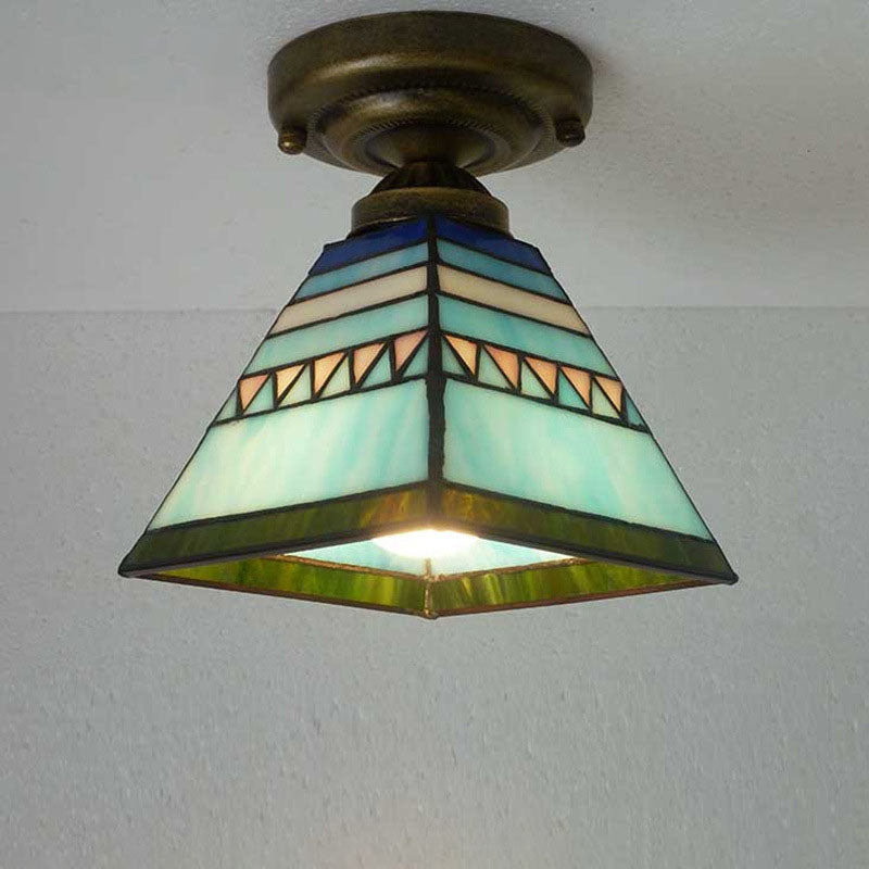Luz de Montaje Semiempotrado Vintage Europea Tiffany de 1 Luz 