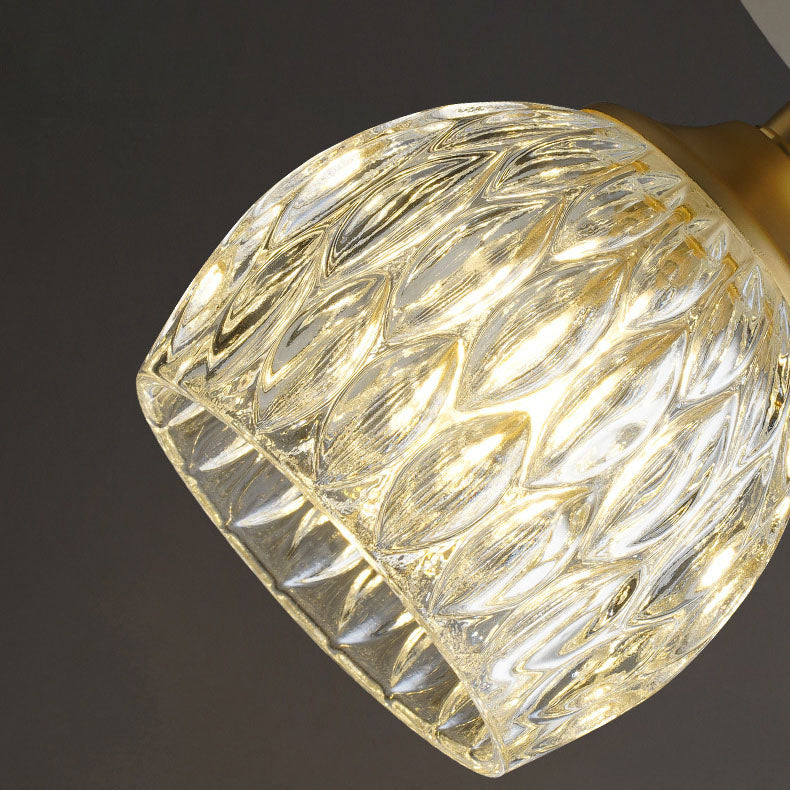 Europäische leichte Luxus-Rundkopf-Eisen-Glas 1-Licht-Halbeinbauleuchte 