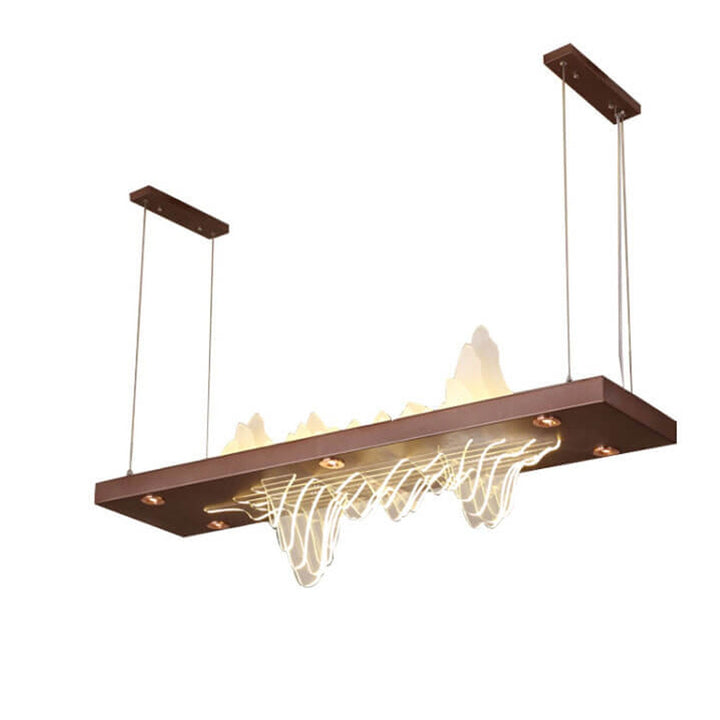 Moderne Chinesische Acryl-Landschaftsdesign Insel Licht Zen LED Kronleuchter 