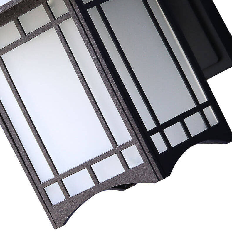 Lampe murale 1 lumière en forme de pavillon chinois en aluminium solaire étanche moderne 