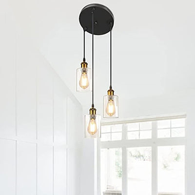 Modern Minimal Glass 3-Light Chandelier