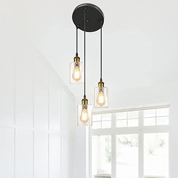 Modern Minimal Glass 3-Light Chandelier