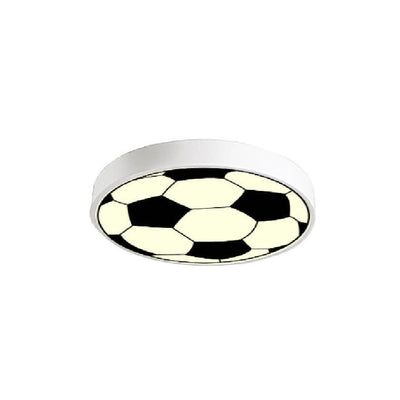 Cartoon Creative Round Football LED Kids Flush Mount Ceiling Light