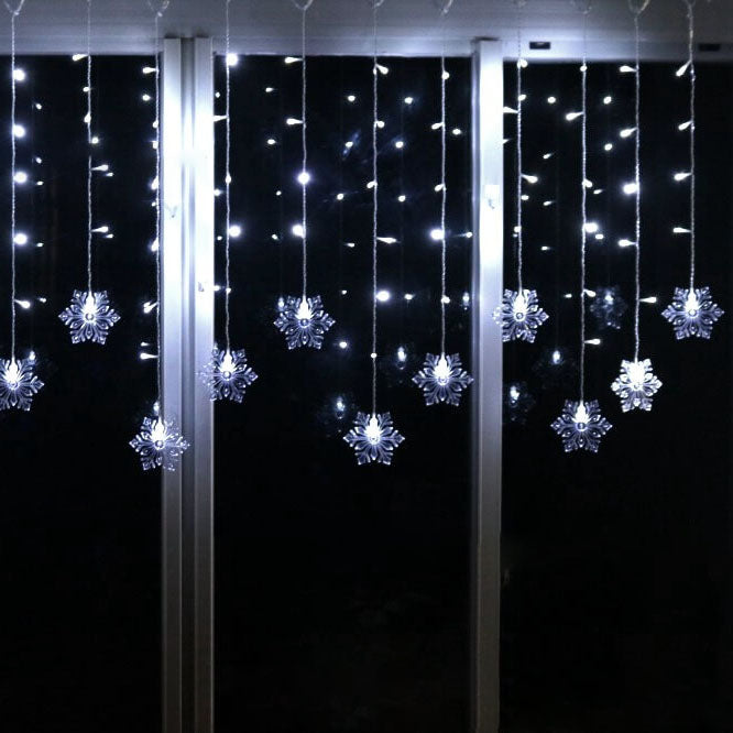 Télécommande flocon de neige guirlande lumineuse à LED clignotante décorative 