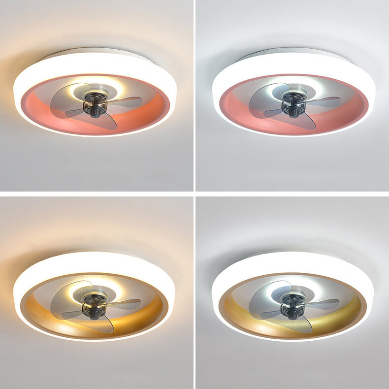 Simple Modern Acrylic Lightweight LED Flush Mount Fan Light