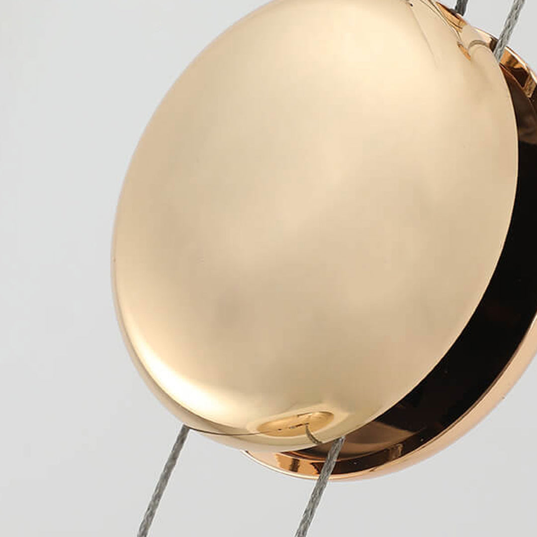 Luz colgante LED plana redonda de vidrio con hardware de lujo nórdico 