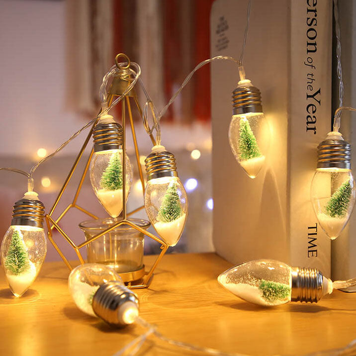 LED Bouteille à Souhaits Ampoule Arbre de Noël Neige Boîte à Piles Guirlande Lumineuse Décorative 