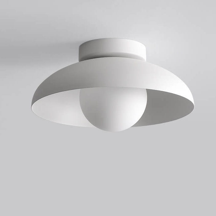 Zeitgenössische nordische Wabi-Sabi Halbdeckenleuchte aus Eisen und Glas mit 1 Flamme für das Wohnzimmer 