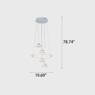 Nordic Minimalist Circle Diamond / Apple Hanging LED Chandelier