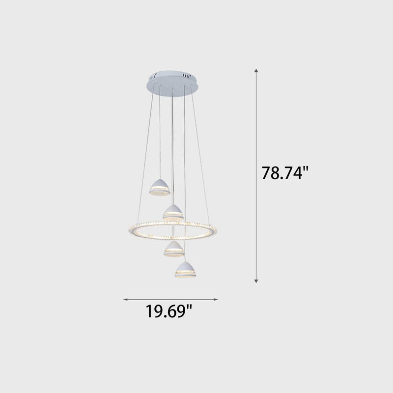 Nordic Minimalist Circle Diamond / Apple Hanging LED Chandelier
