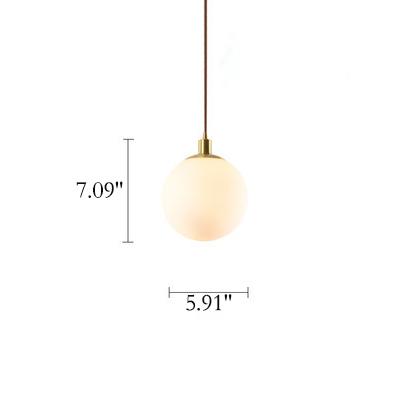 Lámpara colgante de 1 luz con bola de vidrio blanco lechoso minimalista nórdico 