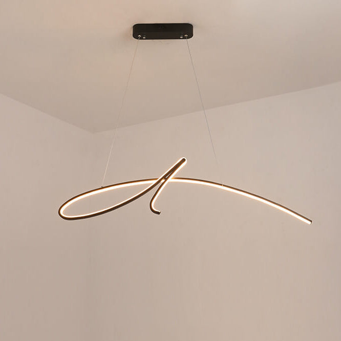Lámpara de Araña LED de Línea de Arco Minimalista Moderna de Aluminio para Isla 