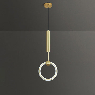 Nordic Luxury Gold Circle Ring LED Pendant Light