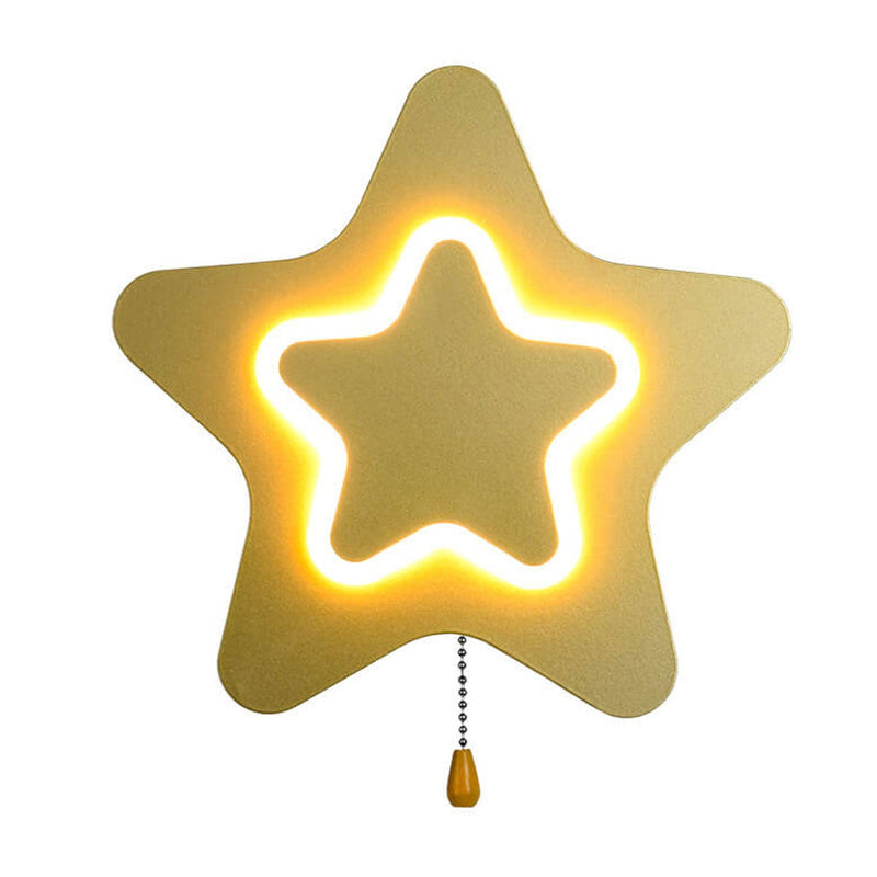 Modern Creative Pentagram Star LED Pull Cord Wall  Sconce Lamp