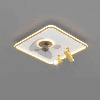 Minimalist Ultra-thin Square Spotlight  LED Flush Mount Ceiling Fan Light