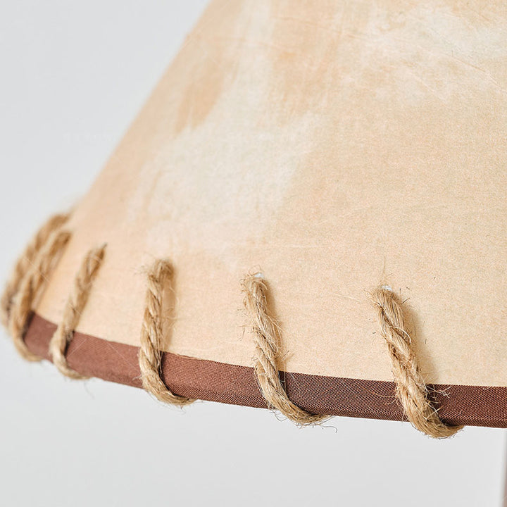 Lámpara de mesa tradicional vintage de madera maciza y pantalla cónica de papel pergamino de 1 luz para dormitorio 