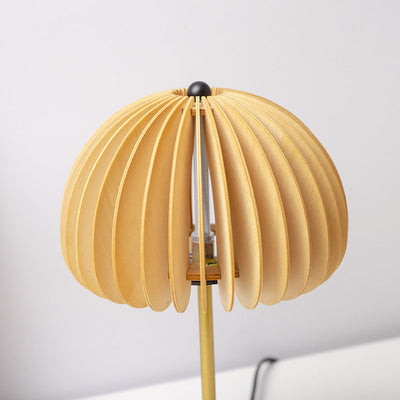 Moderne Zen Wood Dome Shade LED-Tischlampe