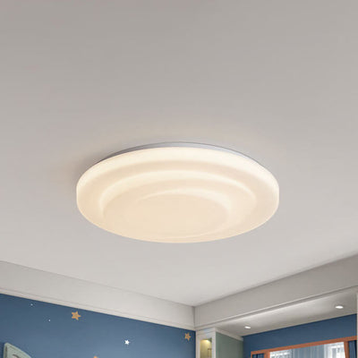 Modern Minimalist PE Swirl Round Iron LED Flush Mount Ceiling Light