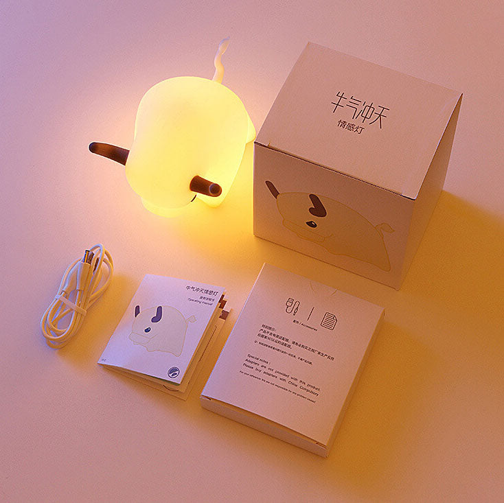Lampe de table Creative Silicone Bulls LED USB Soft Light Night Light 