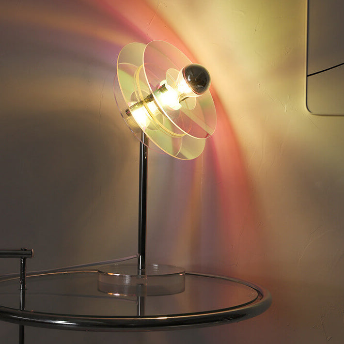 Diseño de platillo espacial moderno de acrílico lámpara de mesa de 1 luz 
