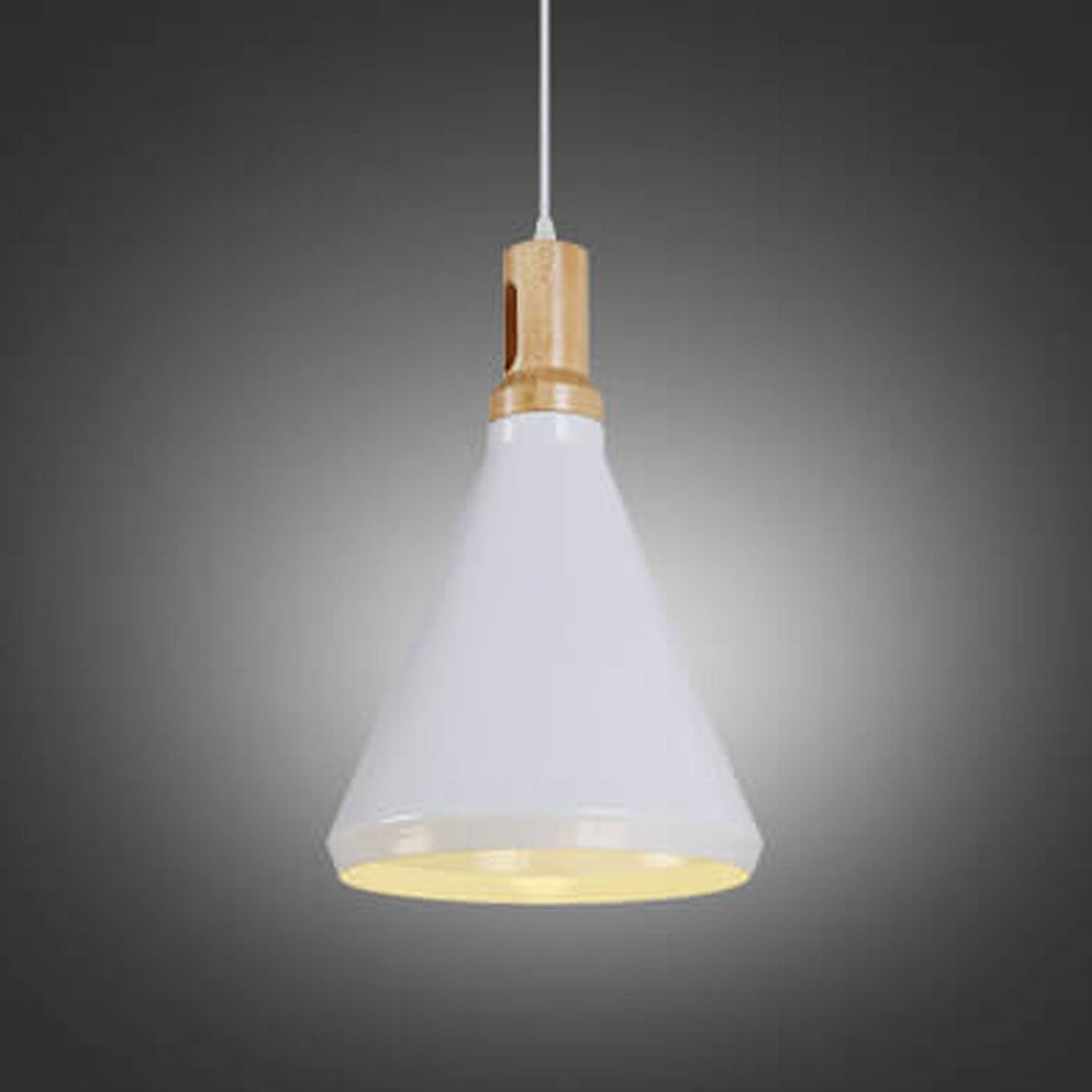 Lumière suspendue à 1 ampoule conique en aluminium solide simple nordique géométrique 